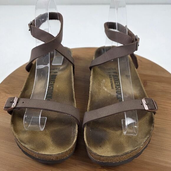 Birkenstock Yara Shoes Womens Size 37 Brown Leather Sandals Ankle Strap Germany - Picture 5 of 10